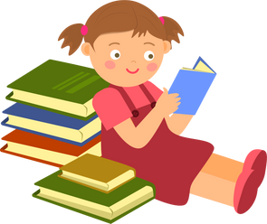 A girl reading a book.