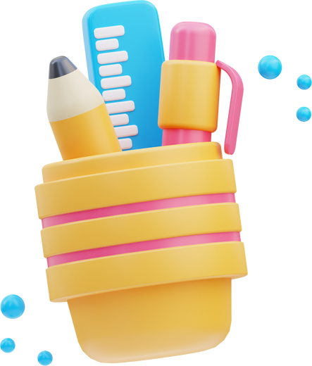 Pencil Case School 3D Illustration