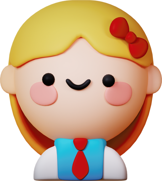 3D Girl Student Illustration