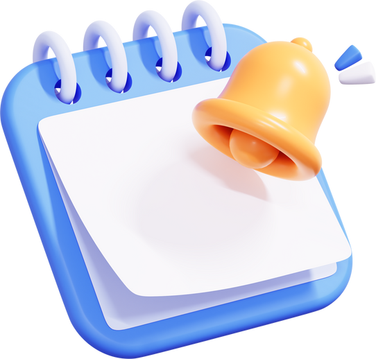 3D Calendar with Bell Notification